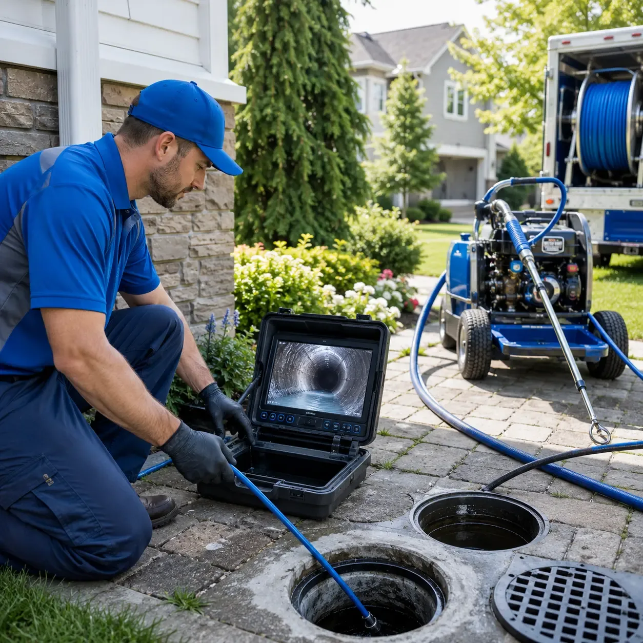 Outdoor drain cleaning professionals serving Temple, ME